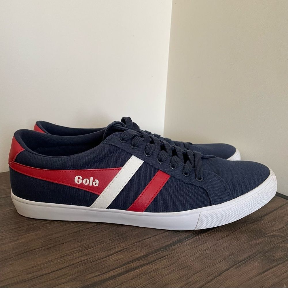 Gola Varsity Classic CMA331 Low Top Men's Size US 13 Navy Red & White‎ Sneakers